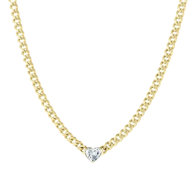 Heart Diamond Cuban Necklace - Evergleam Jewelry