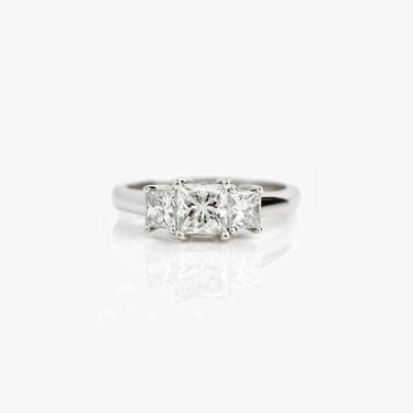 Three Stone Engagement Ring Princess cut - Evergleam Jewelry