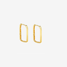 Wholesale 18k Real Gold Simple Retro Rectangle Big Hoops Geometric Statement Earrings saudi gold jewelry pawnable 18k - Evergleam Jewelry