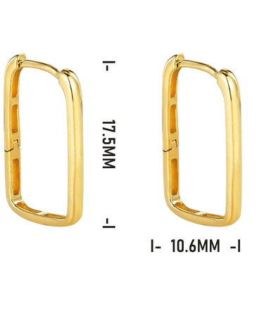 Wholesale 18k Real Gold Simple Retro Rectangle Big Hoops Geometric Statement Earrings saudi gold jewelry pawnable 18k - Evergleam Jewelry