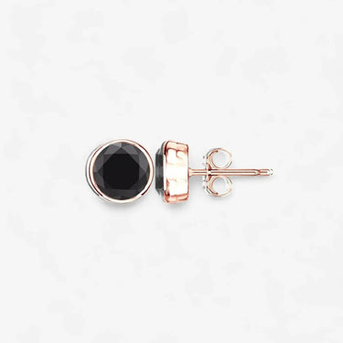 Bezel Black Diamond Stud - Evergleam Jewelry