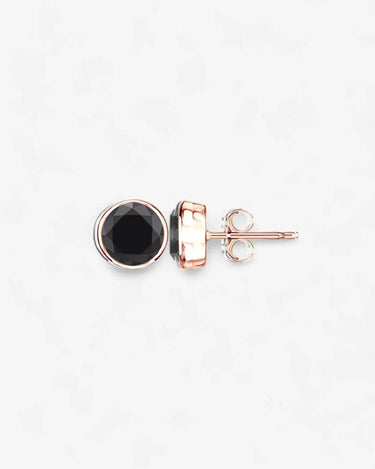 Bezel Black Diamond Stud - Evergleam Jewelry