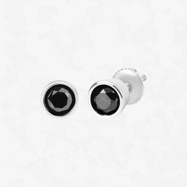 Bezel Black Diamond Stud - Evergleam Jewelry