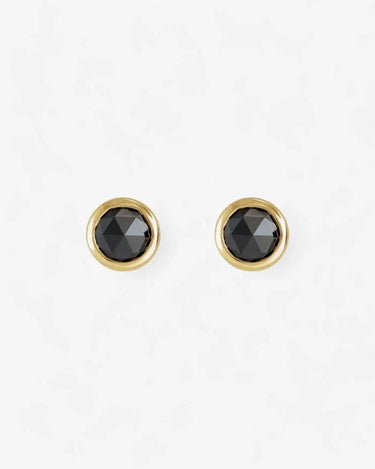 Bezel Black Diamond Stud - Evergleam Jewelry