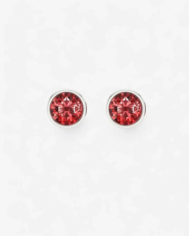 Bezel Garnet Stud - Evergleam Jewelry