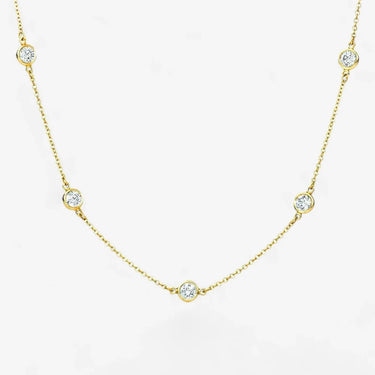 Lab Grown Diamond Bezel Station Necklace - Evergleam Jewelry