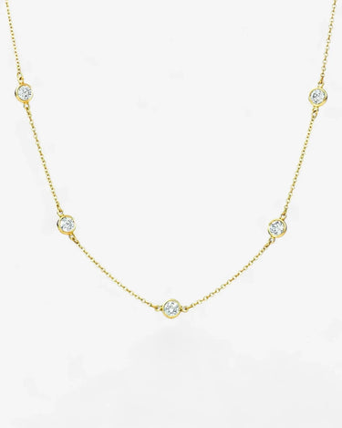 Lab Grown Diamond Bezel Station Necklace - Evergleam Jewelry