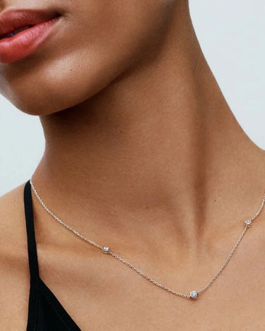 Lab Grown Diamond Bezel Station Necklace - Evergleam Jewelry