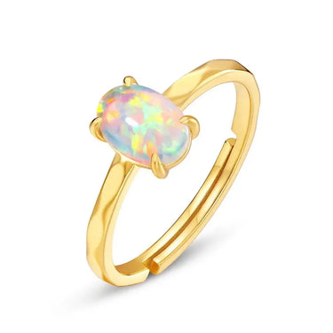 Oval Shape Synthetic Opal Ring