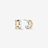 LOZRUNVE Sterling Silver 925 Gold High Quality Chunky Dome Double Open Hoop Earring - Evergleam Jewelry