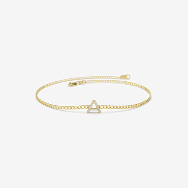 VLOVE Tailor-Made 14K Gold Creations Designer Bracelets 14k Diamond Initial Curb Bracelet - Evergleam Jewelry