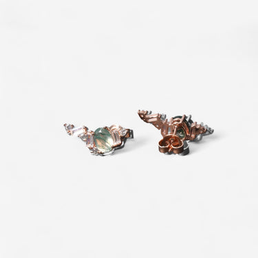 Oval Moss Agate Studs