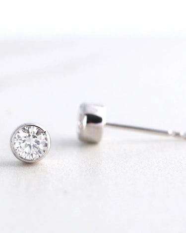 Bezel Lab Grown Diamond Stud - Evergleam Jewelry