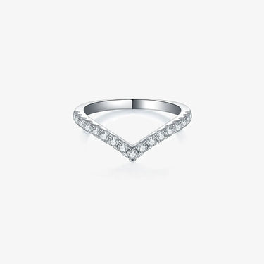 Anster Wholesale S925 Moissanite Simple Design Ring V Shape Guard Ring Customized Accept - Evergleam Jewelry