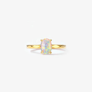 Oval Shape Synthetic Opal Ring