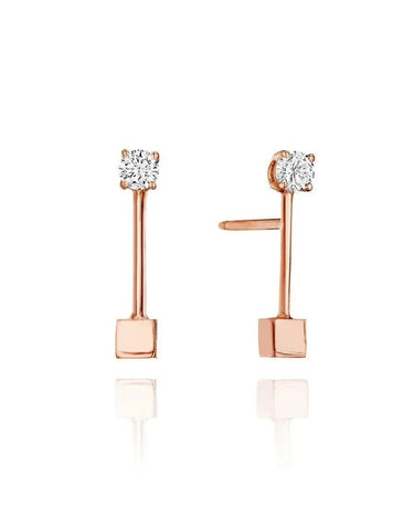 LOZRUNVE Sterling Silver 925 Unique Design Simple Geometric Stud Earring Rhodium Plated - Evergleam Jewelry