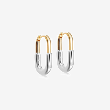 LOZRUNVE Fashion Designer Jewelry 925 Sterling Silver Gold Plated Minimalist U Shape Hoop Earring - Evergleam Jewelry