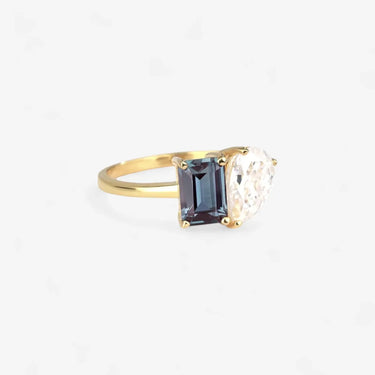 Sapphire and Pear Cut Engagement Ring - Evergleam Jewelry