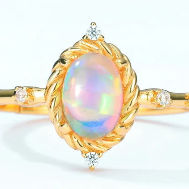 Vintage Twist Oval Artificial Opal Ring