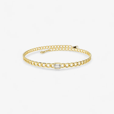 Cuban Link Bracelet with Bezel Diamond