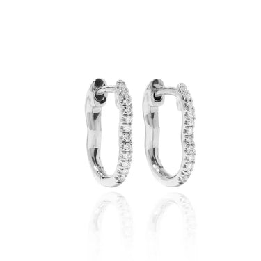 LOZRUNVE 925 Sterling Silver Pave Diamond Wave Huggie Hoop Earring - Evergleam Jewelry