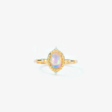 Vintage Twist Oval Artificial Opal Ring