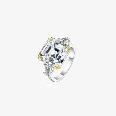 Sterling Silver Rings 925 Colorful Gems Asscher Cut Simulated Diamond Ring 5A Zircon Women Fashion Jewelry Ready to Ship - Evergleam Jewelry