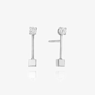 LOZRUNVE Sterling Silver 925 Unique Design Simple Geometric Stud Earring Rhodium Plated - Evergleam Jewelry