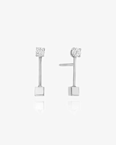 LOZRUNVE Sterling Silver 925 Unique Design Simple Geometric Stud Earring Rhodium Plated - Evergleam Jewelry