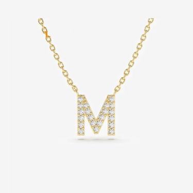 VLOVE Customized Handmade Jewelry By Designers Diamond Necklaces Jewelry 14K Gold Diamond Initial Necklace - Evergleam Jewelry