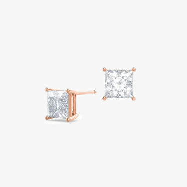 Unique Diamond Earrings 14K White Gold Lab Diamonds Earring Studs VVS Diamond Earrings - Evergleam Jewelry