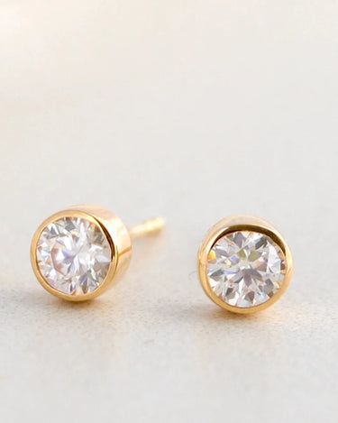 Bezel Lab Grown Diamond Stud - Evergleam Jewelry