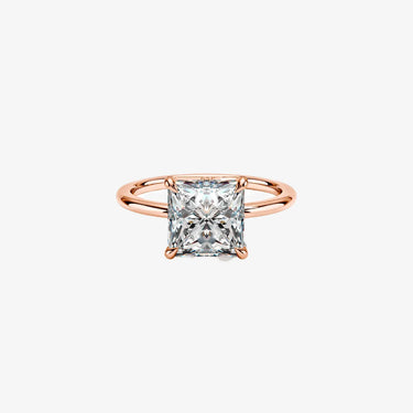 #18K Rose Gold-Princess Cut Engagement Ring Evergleam