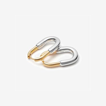 LOZRUNVE Fashion Designer Jewelry 925 Sterling Silver Gold Plated Minimalist U Shape Hoop Earring - Evergleam Jewelry