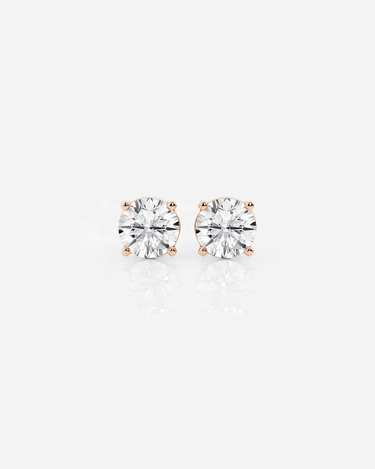 Women 14K Gold Jewelry 0.5CT 1CT 2CT 3CT VVS Lab Created Diamond Stud Earrings Lab Grown Diamond Soltaire Gold Earrings - Evergleam Jewelry