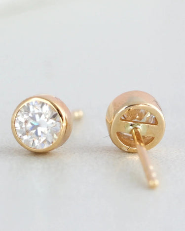 Bezel Lab Grown Diamond Stud - Evergleam Jewelry