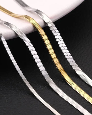 Wholesale 14K Solid Gold Herringbone Necklace Chokers Necklaces Gold Chain 18K for Men - Evergleam Jewelry