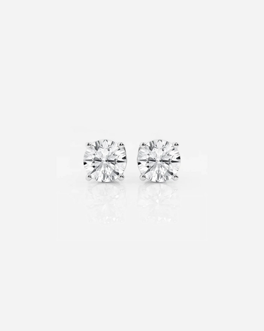 Women 14K Gold Jewelry 0.5CT 1CT 2CT 3CT VVS Lab Created Diamond Stud Earrings Lab Grown Diamond Soltaire Gold Earrings - Evergleam Jewelry