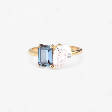 Sapphire and Pear Cut Engagement Ring - Evergleam Jewelry