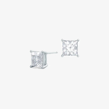 Unique Diamond Earrings 14K White Gold Lab Diamonds Earring Studs VVS Diamond Earrings - Evergleam Jewelry