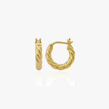 Au585 Yellow Gold Plain Gold Hoop Earrings 14K Solid Gold Earrings Exquisite Fine Jewelry Gift to Friends Nice Woman Earrings - Evergleam Jewelry