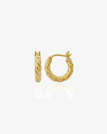 Au585 Yellow Gold Plain Gold Hoop Earrings 14K Solid Gold Earrings Exquisite Fine Jewelry Gift to Friends Nice Woman Earrings - Evergleam Jewelry