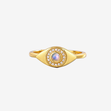 Lucky Eye Synthetic Opal Adjustable Ring