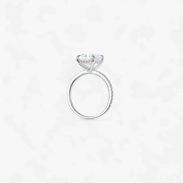 Radiant Cut Engagement Ring with Hidden Halo and Side Accent - Evergleam Jewelry