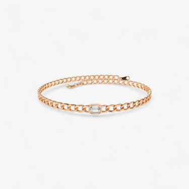 Cuban Link Bracelet with Bezel Diamond