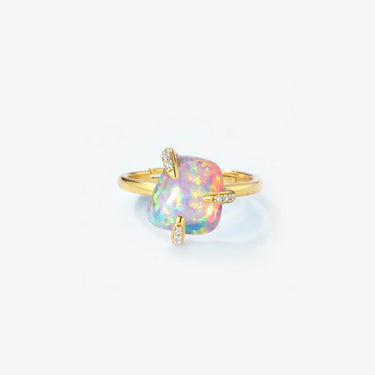 October Birthstone  Opal Rings Irregular Fire